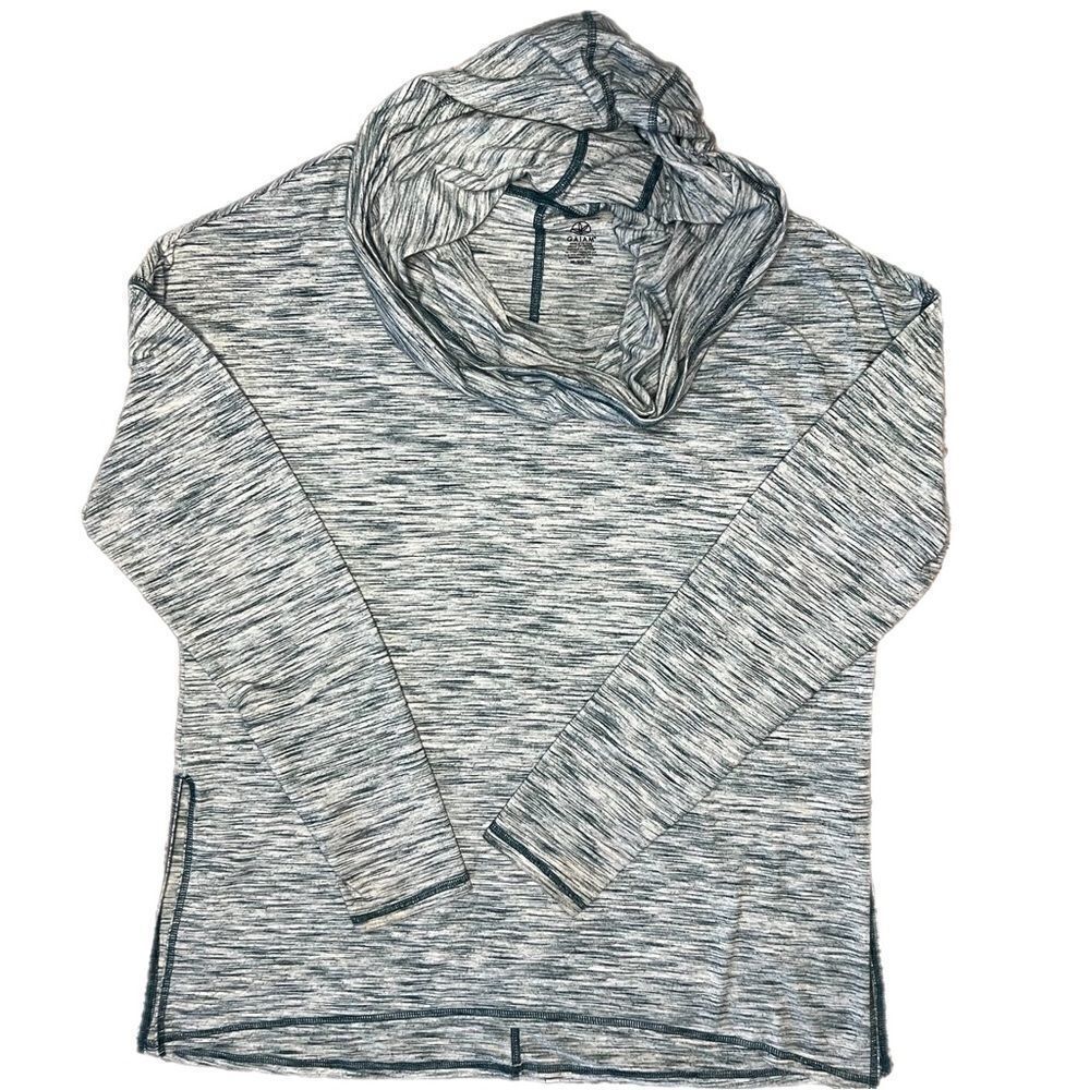 Gaiam Yoga Long Sleeve Top with Cowl Neck. Turquoise Color. Size XL. Great Cond!